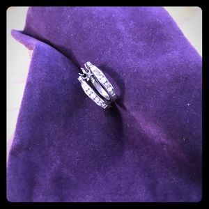 Small White Gold and Diamond Hoops